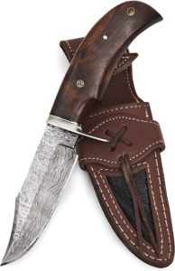 BIGCAT ROAR Handmade Damascus Steel Hunting Knife with Sheath